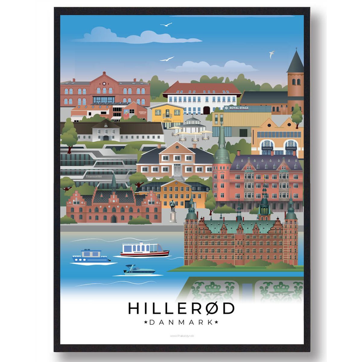 Hillerød byplakat (Nyhed) (Størrelse: L - 50x70cm (B2))