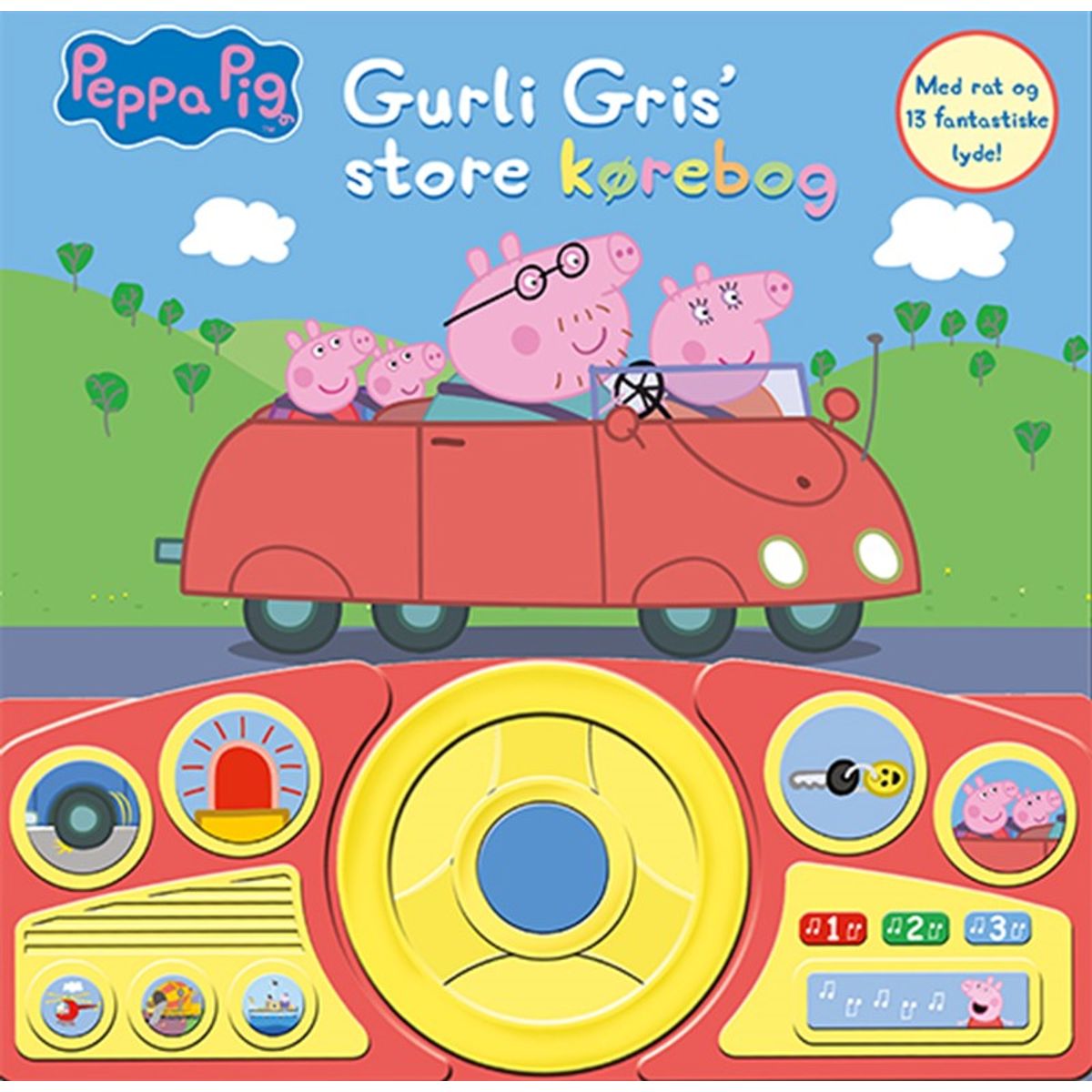 Peppa Pig - Gurli Gris' store kørebog (med rat og 13 fantastiske lyde)