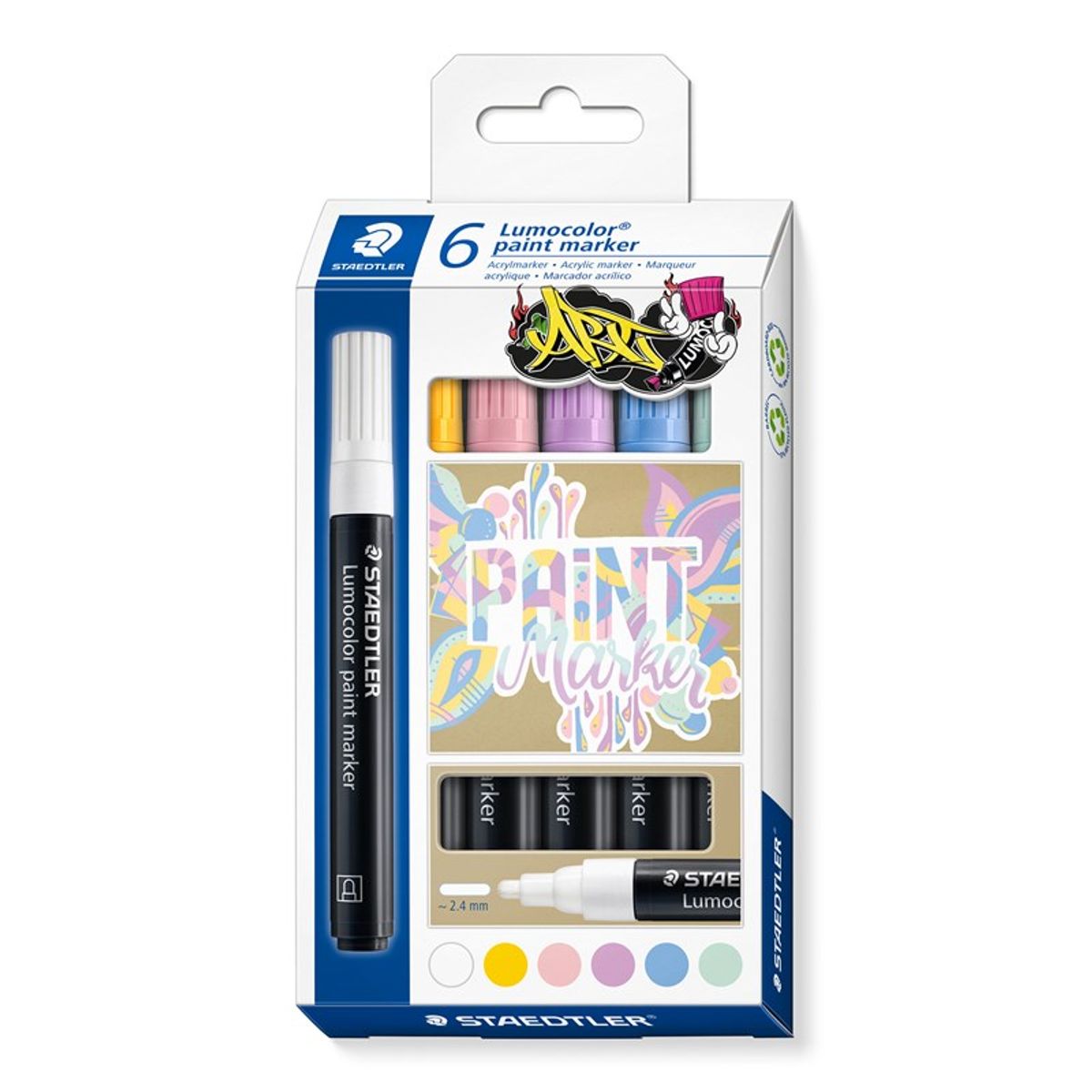 STAEDTLER Lumocolor permanent paint marker, 6 stk.