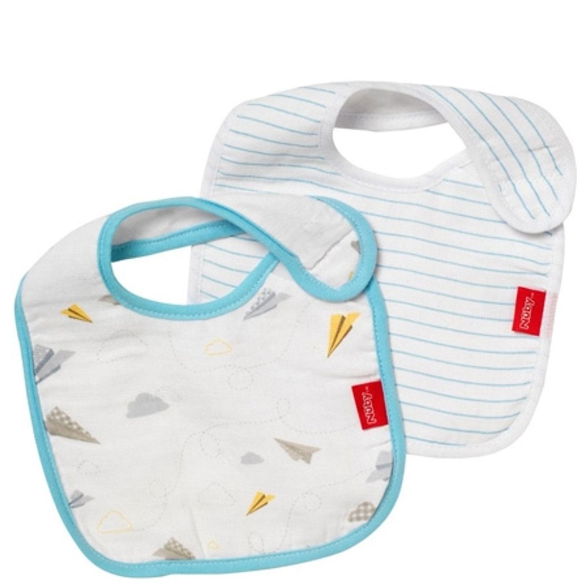 Nuby Muslin Snug n' Dry Hagesmække - 2 pak