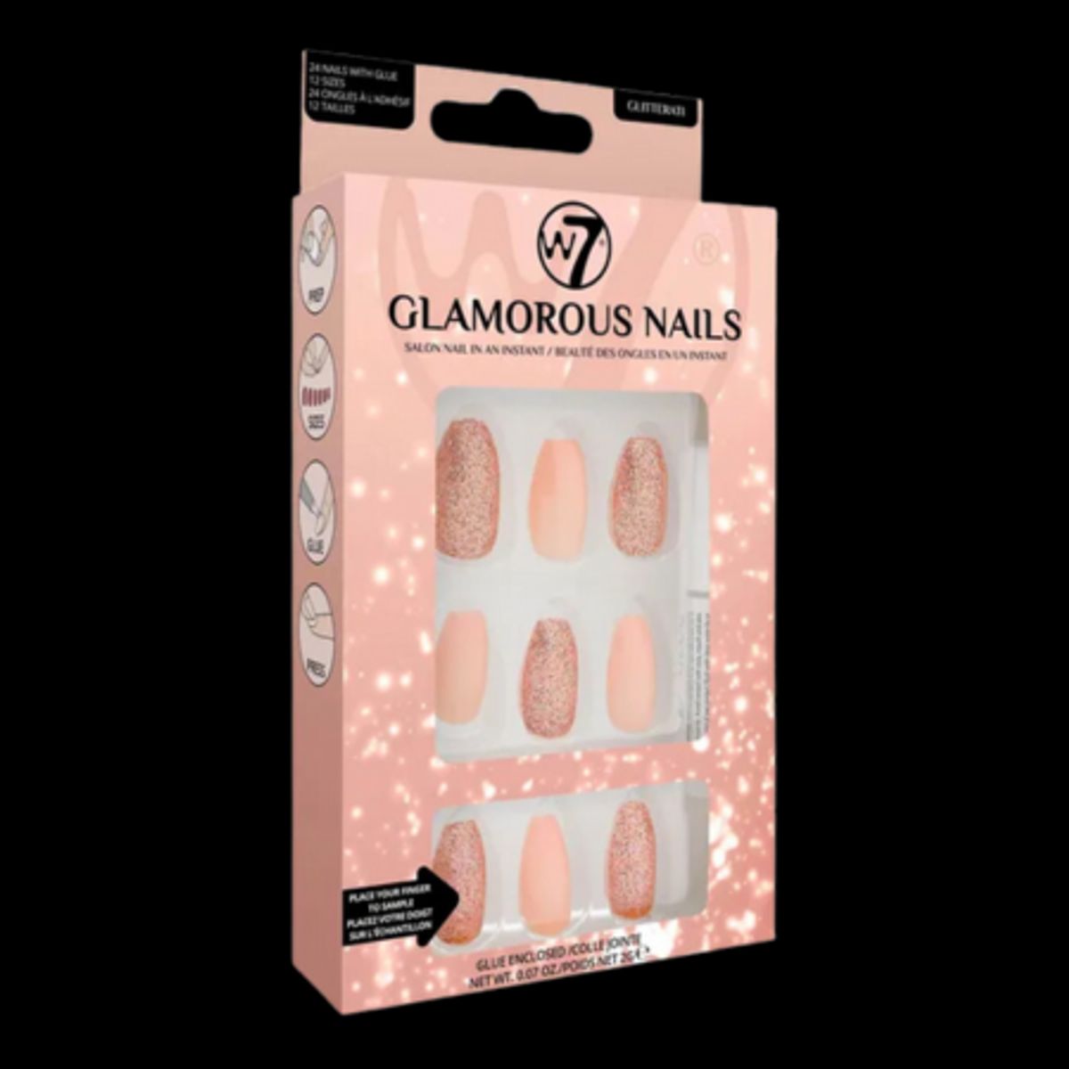 W7 Glamorous Nails Glitterati - 24 stk