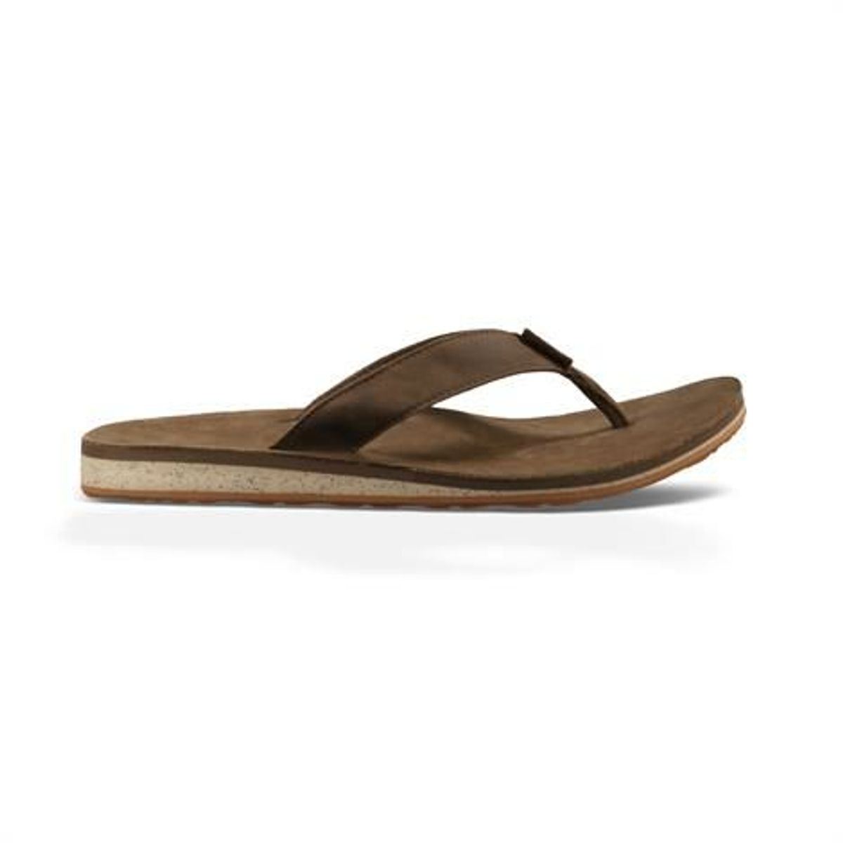 Teva Classic Flip Premium Leather Herre, Dark Earth