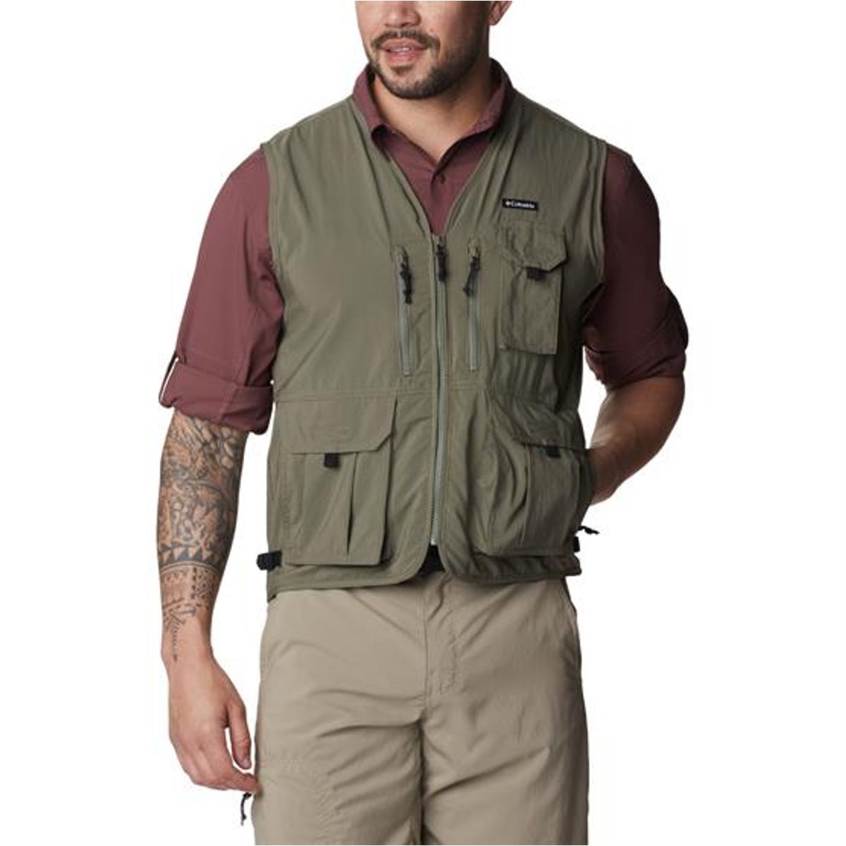 Columbia Silver Ridge Utility Vest Mens, Stone Green