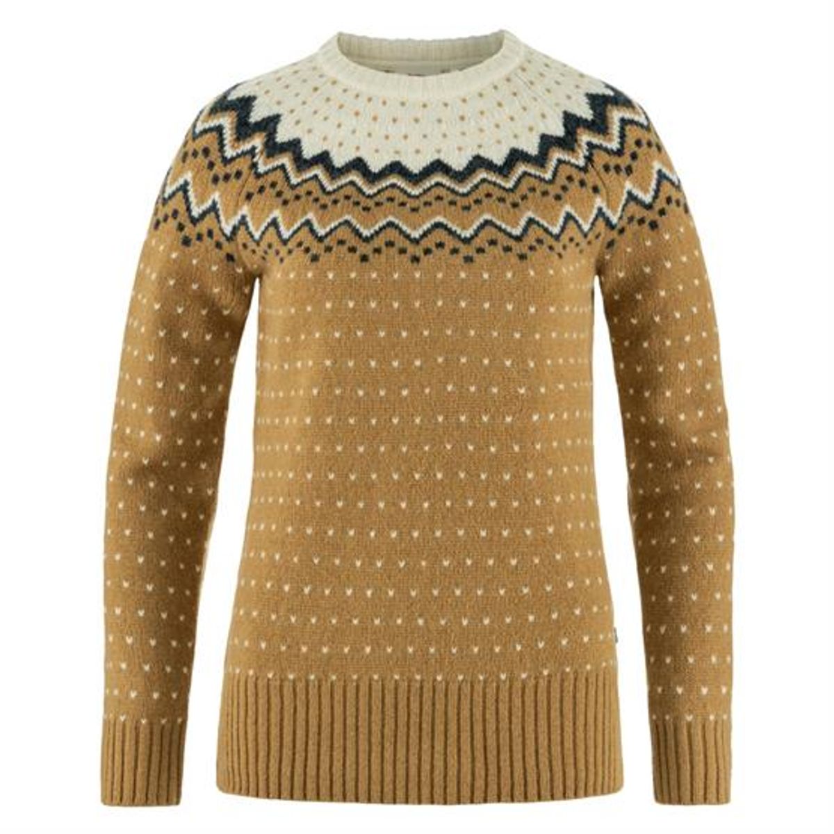 Fjällräven Ãvik Knit Sweater Womens, Buckwheat Brown / Chalk