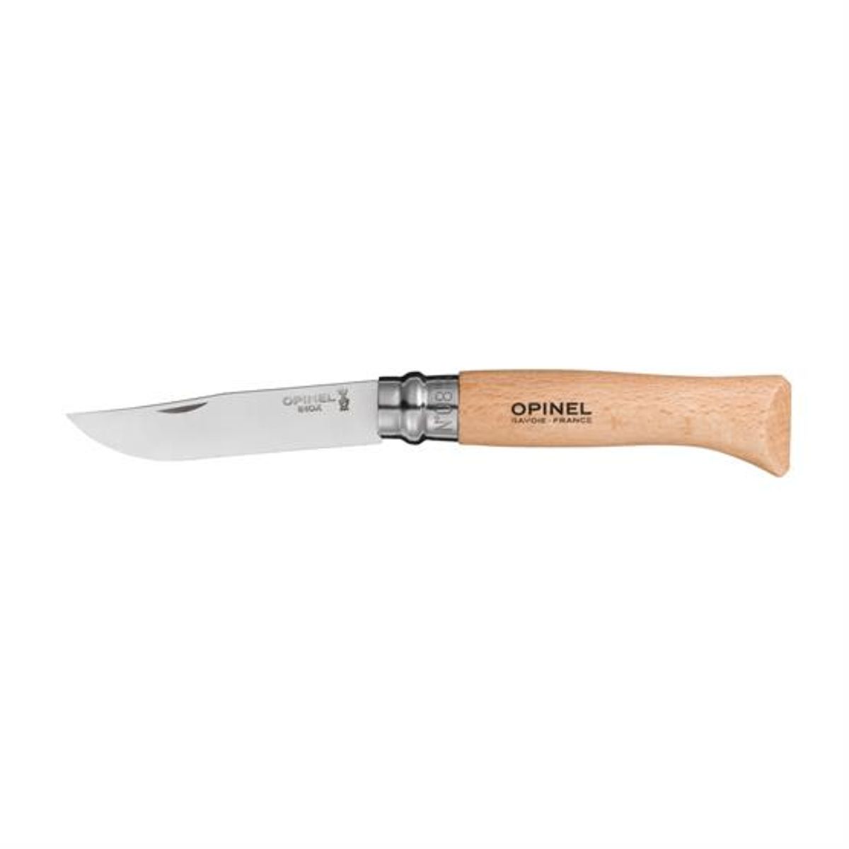 Opinel No8 Stainless Steel 8,5 cm - Bøg