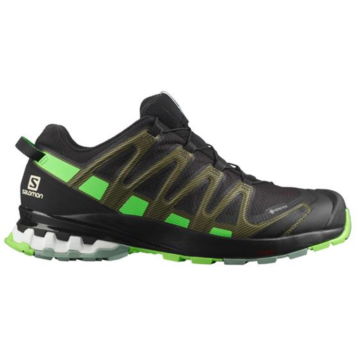 Salomon XA Pro 3D v8 GTX Mens, Black / Green Gecko