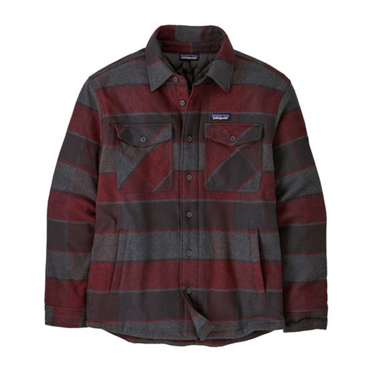 Patagonia Mens LW Insulated Fjord Flannel Shirt, William / Ink Black