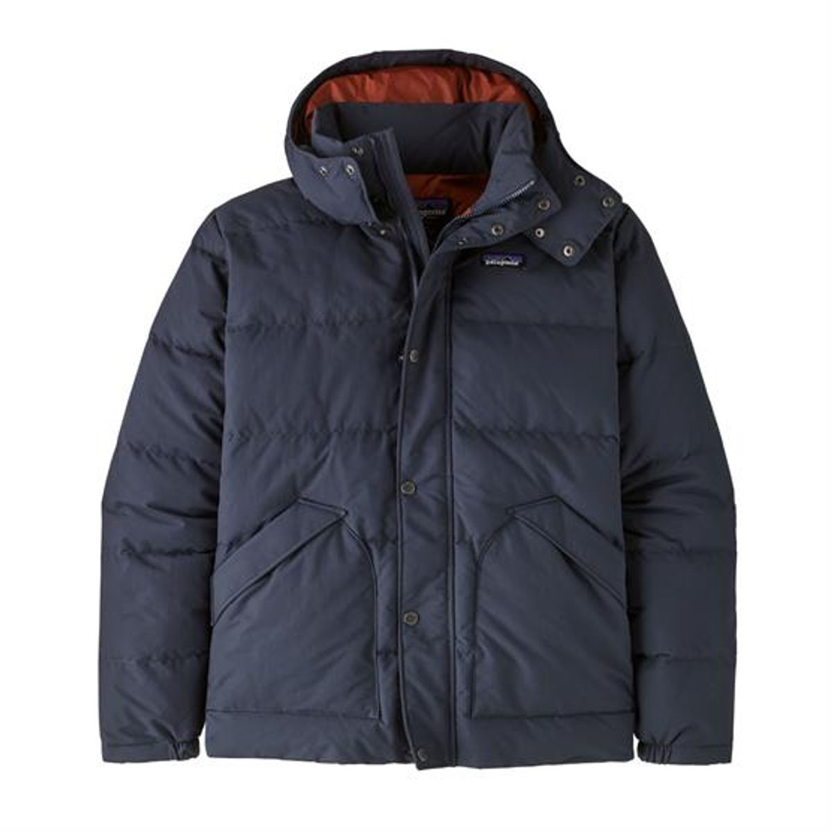 Patagonia Mens Downdrift Jacket, Smolder Blue / Burnished Red