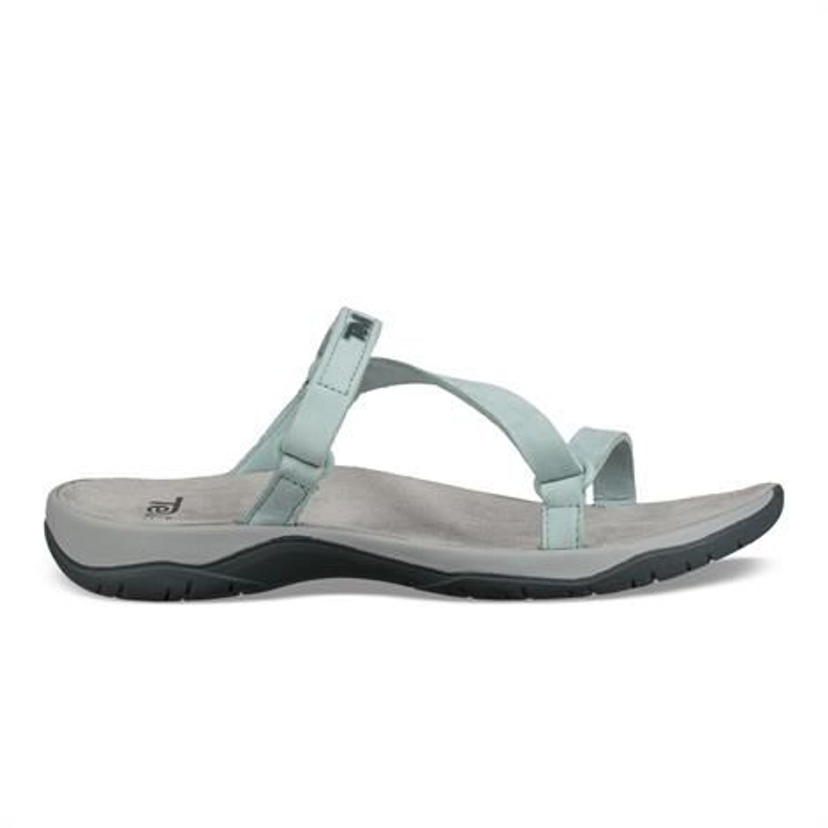 Teva Elzada Slide Leather Dame, Gray Mist