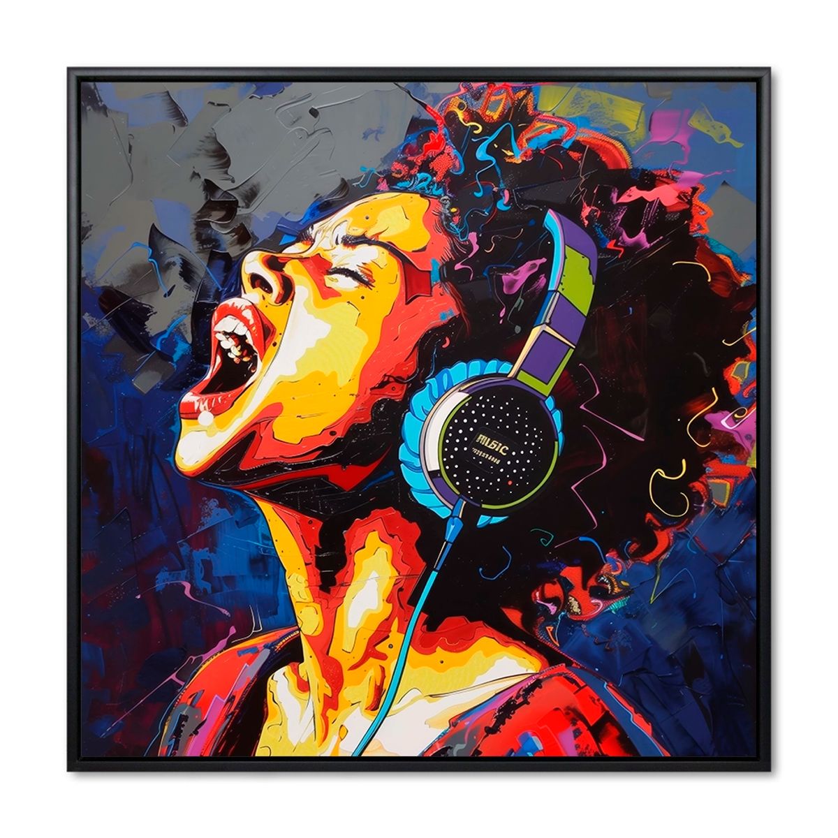 Alive with Music - 60x60 cm. - Sort ramme