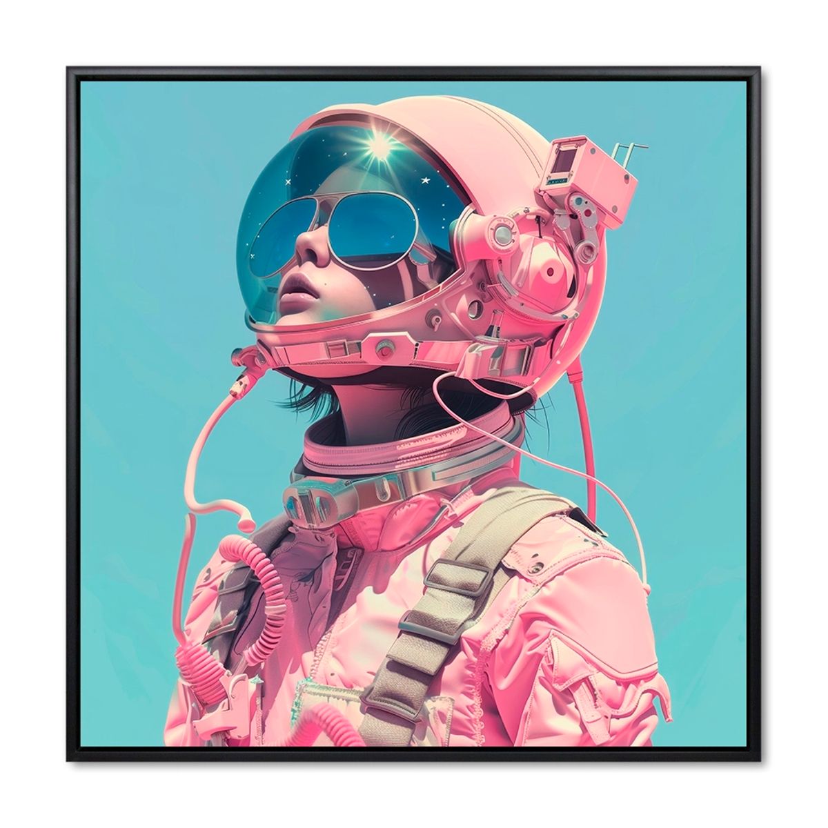 Austronaut Attitude - 60x60 cm. - Sort ramme