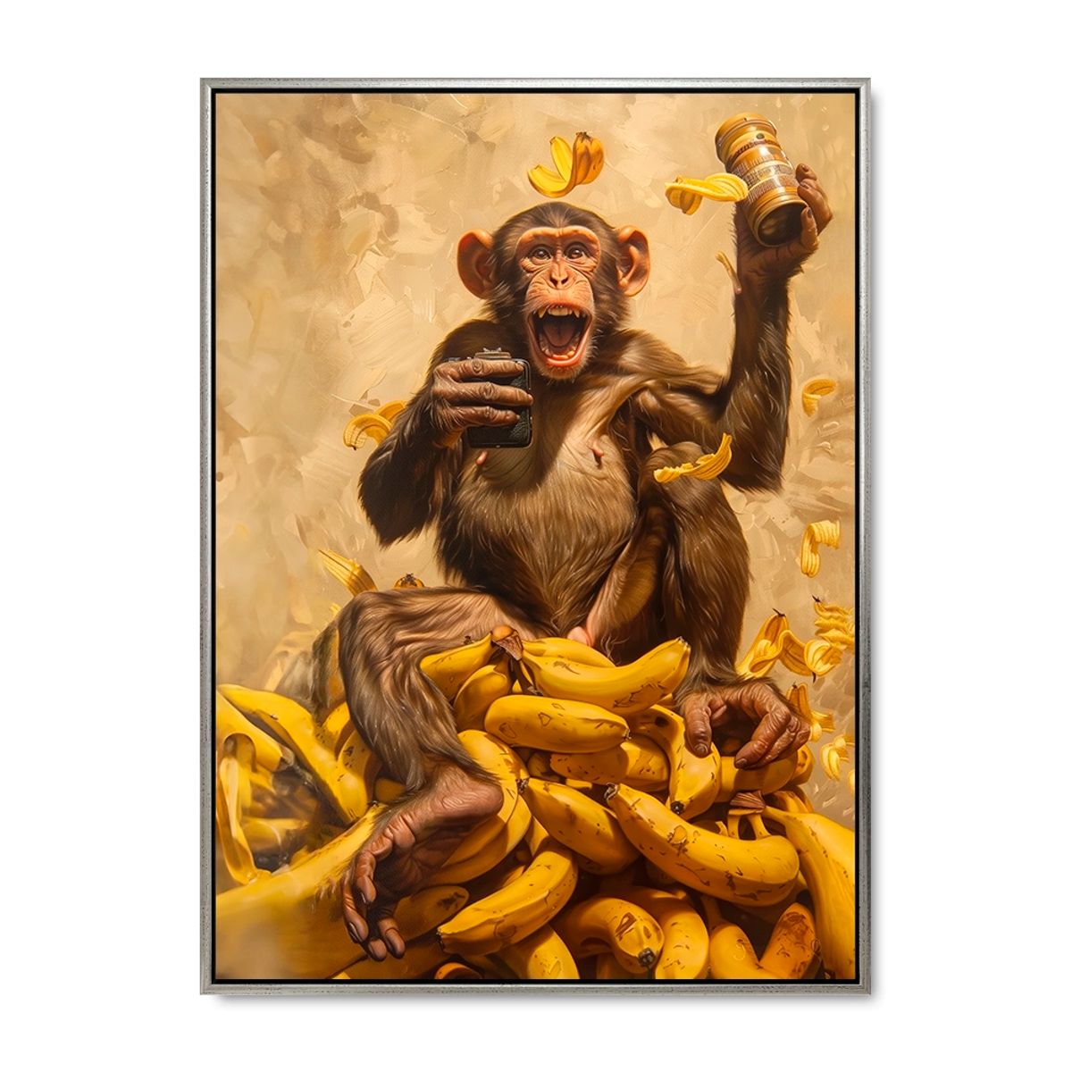 Banana Bonanza - 60x80 cm. - Sølv ramme