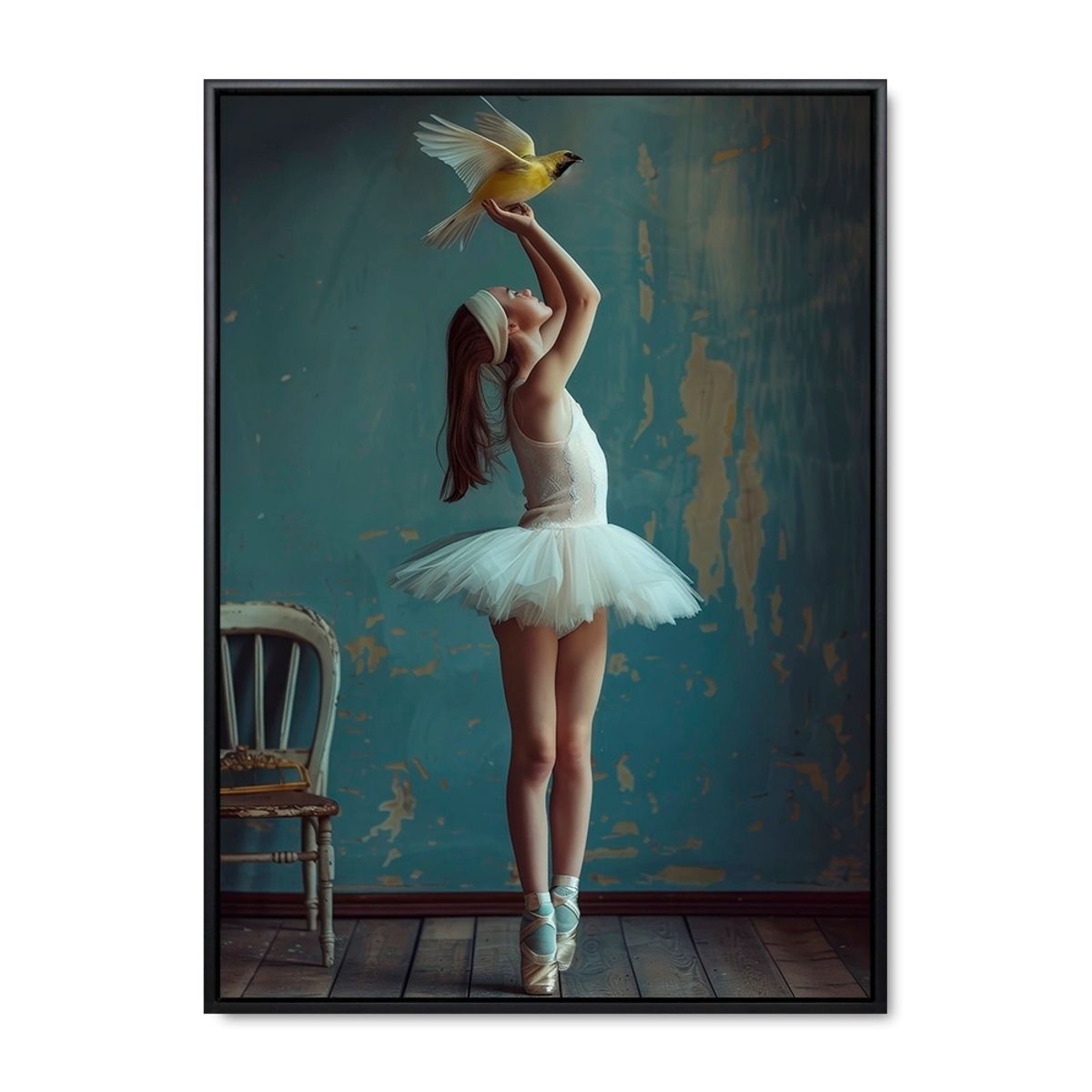 Ballerina's Dream - 70x100 cm. - Sort ramme