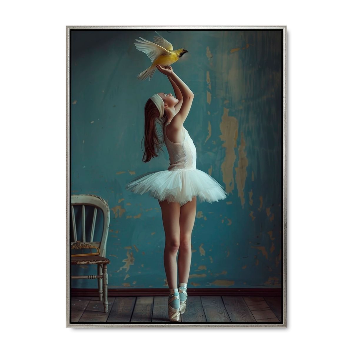 Ballerina's Dream - 60x80 cm. - Sølv ramme