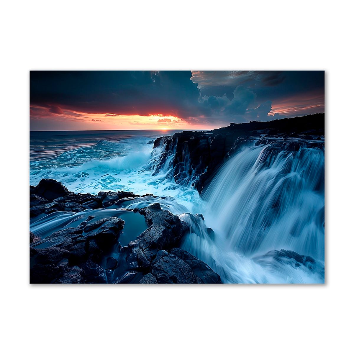 Cliffside Cascade - 70x100 cm. - Ingen