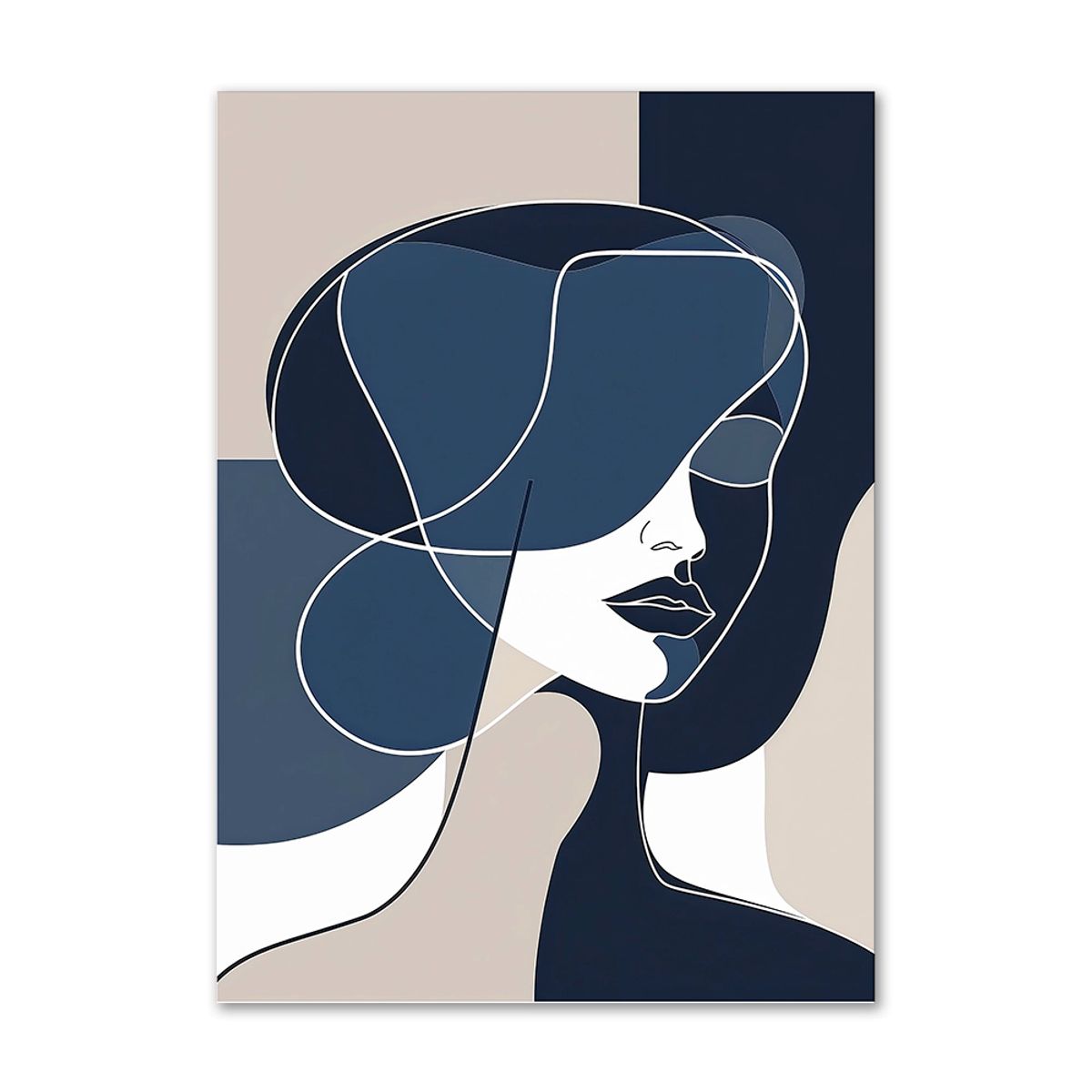 Graphite in Blue - 70x100 cm. - Ingen