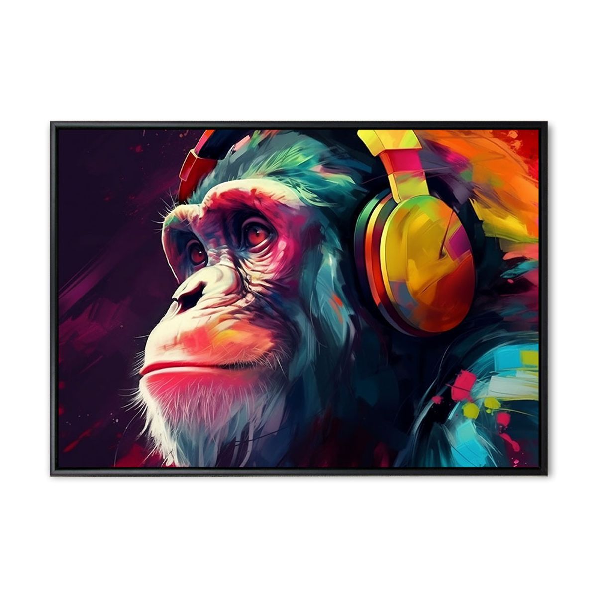 DJ Chimp 02 - 70x100 cm - Sort svæveramme