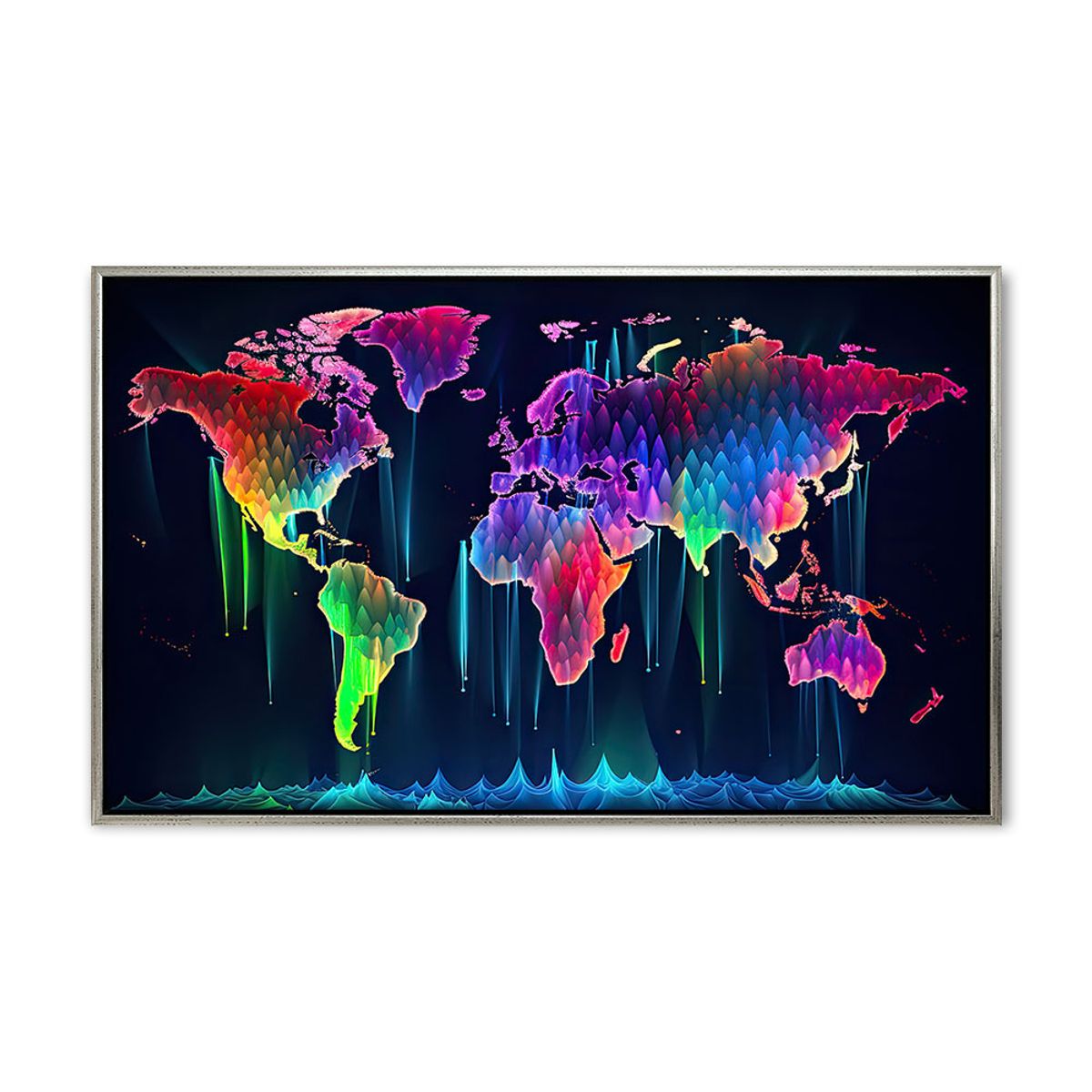 World color hologram - 60x100 cm - Sølv svæveramme