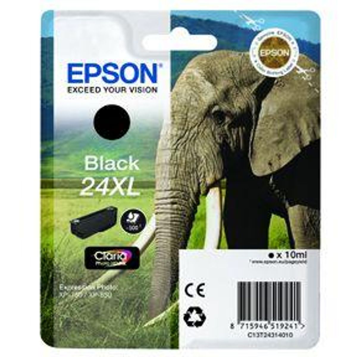 Sort blækpatron - Epson 24XLB - 10 ml