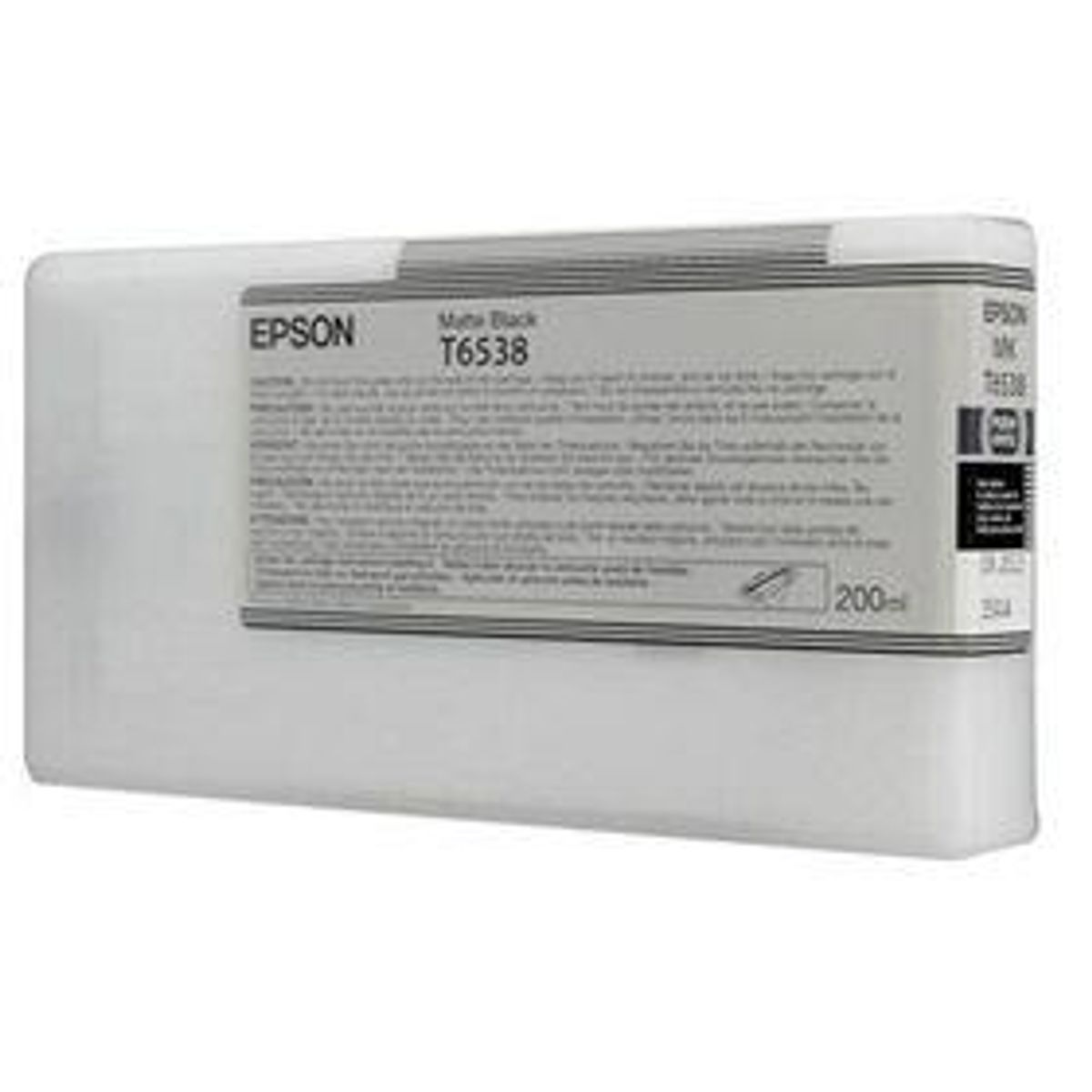 Mat sort blækpatron - Epson T6538A - 200ml.