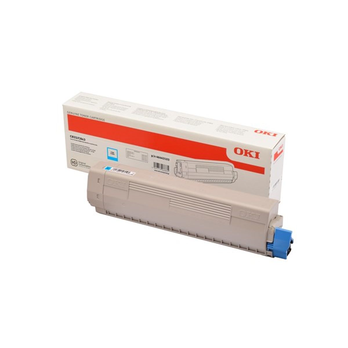 Cyan lasertoner 46443103 - OKI - 10.000 sider.