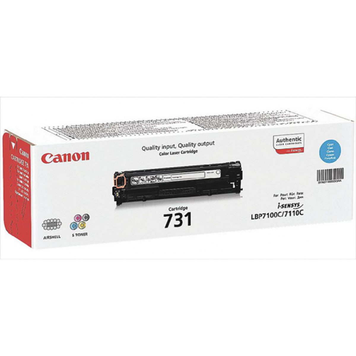 Cyan lasertoner - Canon 731C - 1.500 sider.