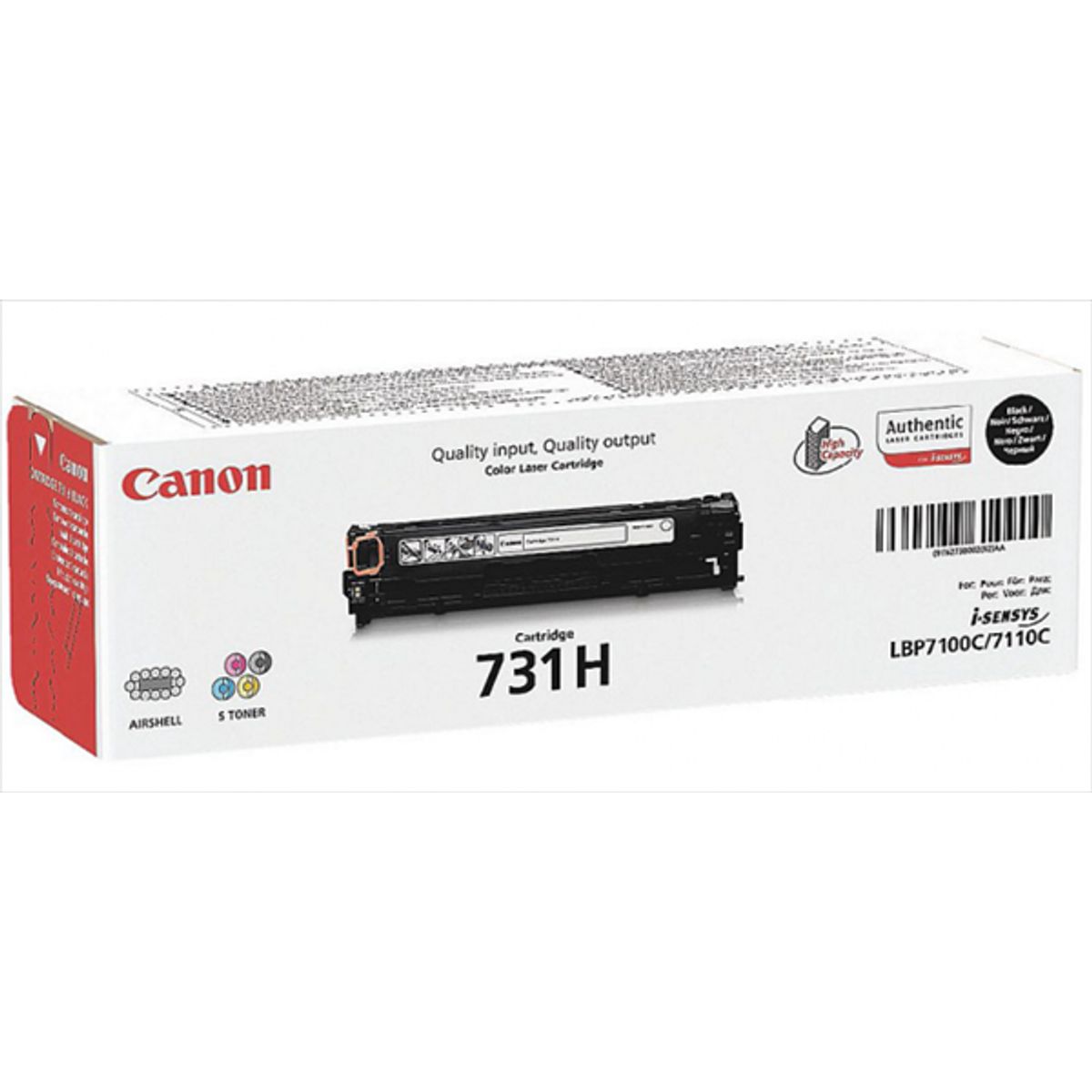 Sort lasertoner - Canon 731HBK - 2.400 sider.