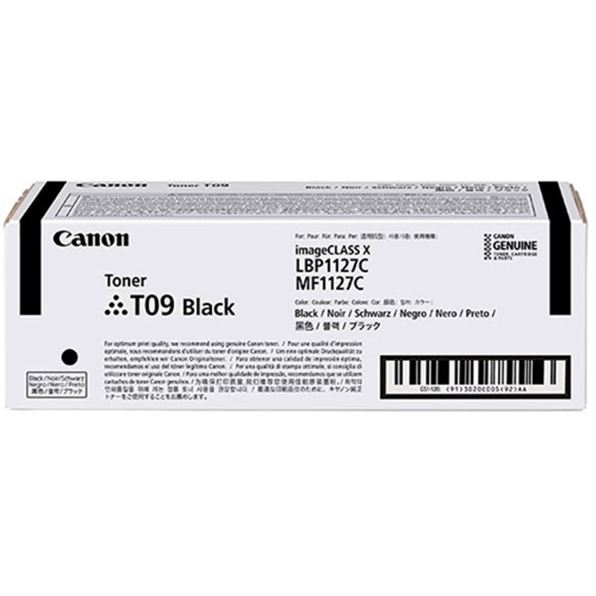 Sort lasertoner - Canon T09 - 7.600 sider.