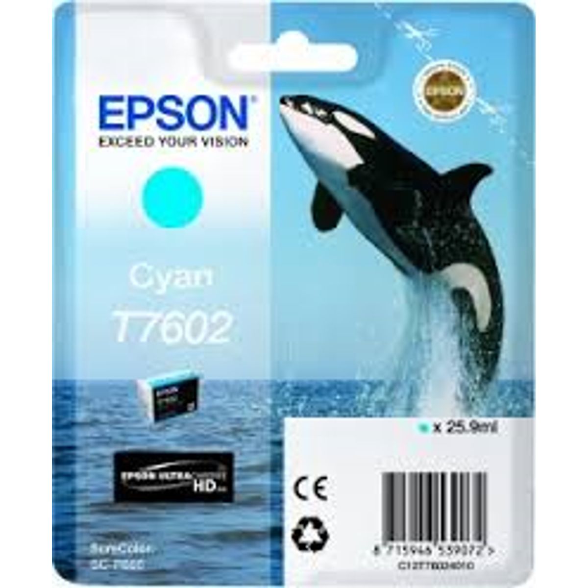 Cyan blækpatron 7602 - Epson -