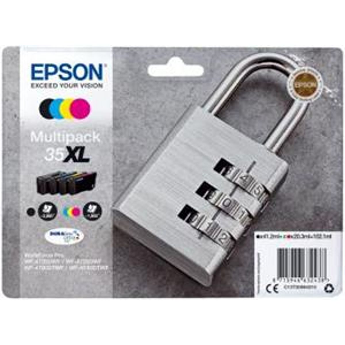 4-Pak BK/C/M/Y patroner - Epson 35XL - 102,1ml