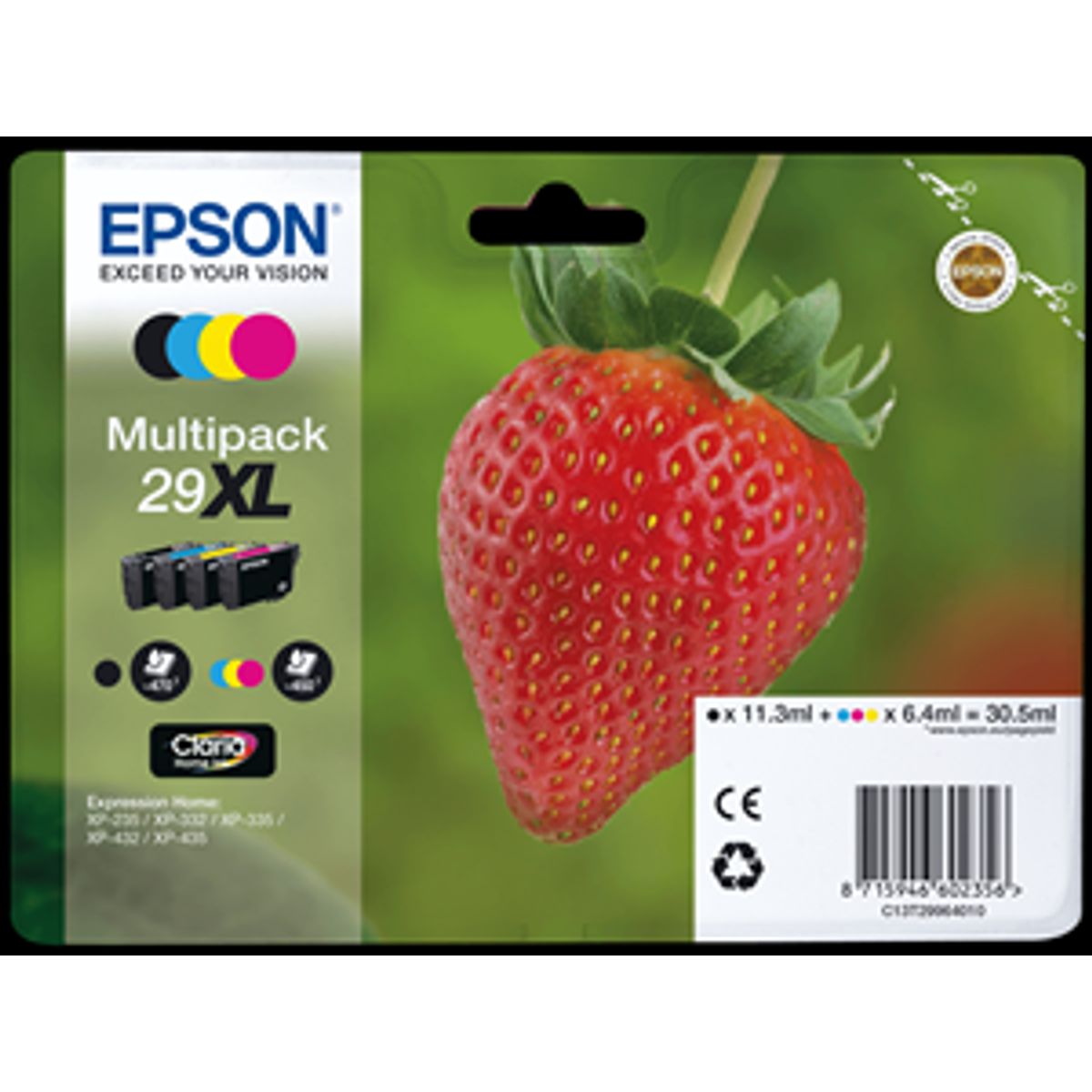 4-Pak B/C/M/Y patroner - Epson 29XL - 30,5ml.