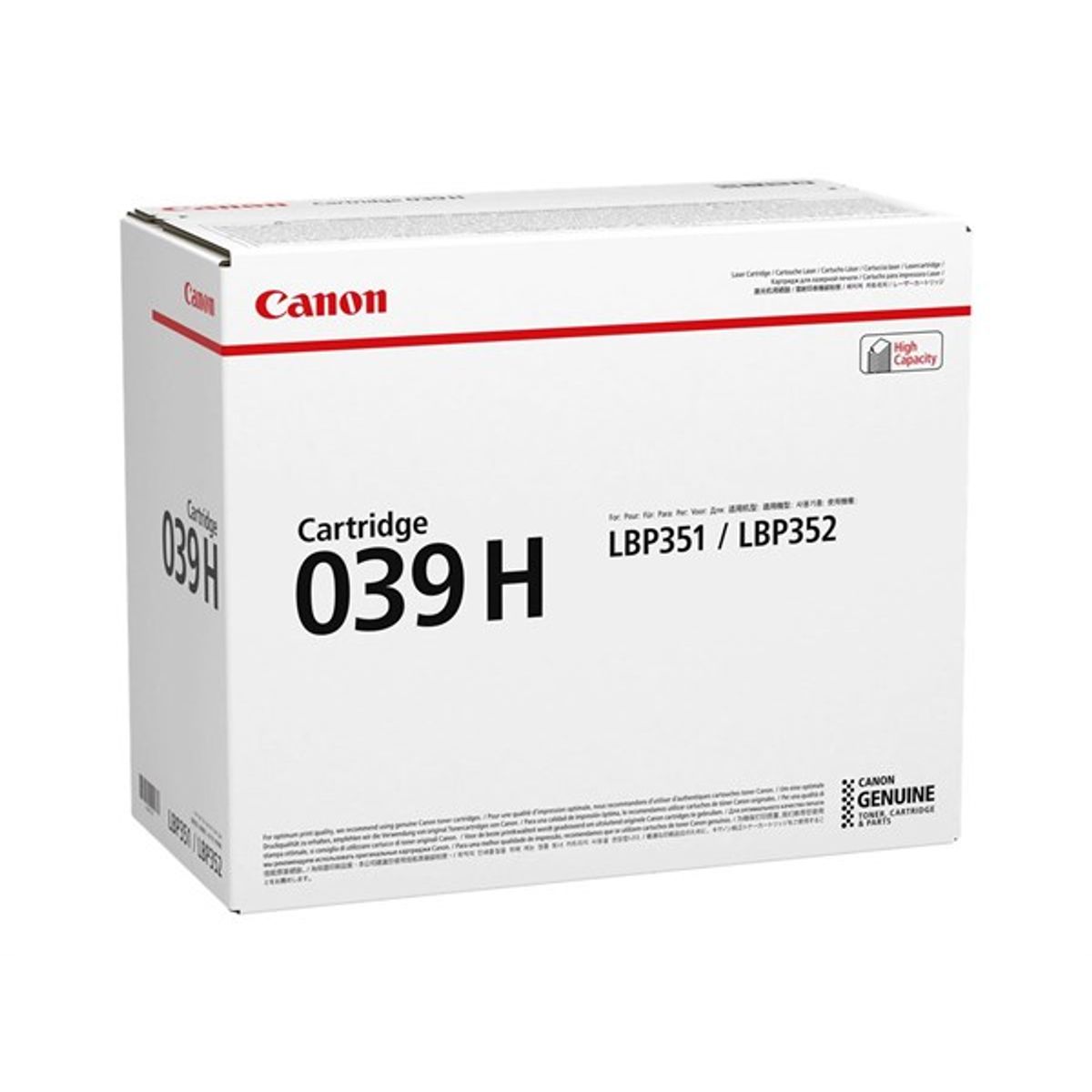 Sort lasertoner - Canon 039H - 25.000 sider.