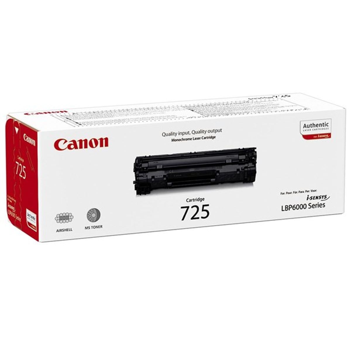 Sort lasertoner 725BK - Canon - 1.600 sider.