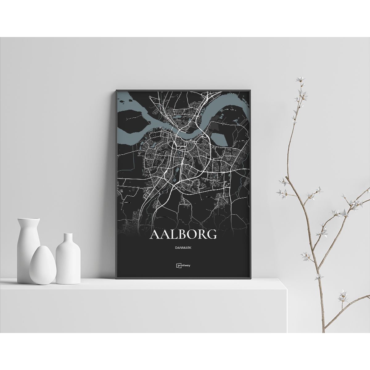 Aalborg Plakaten Fuldt kort Sort 50×70 cm (B2)