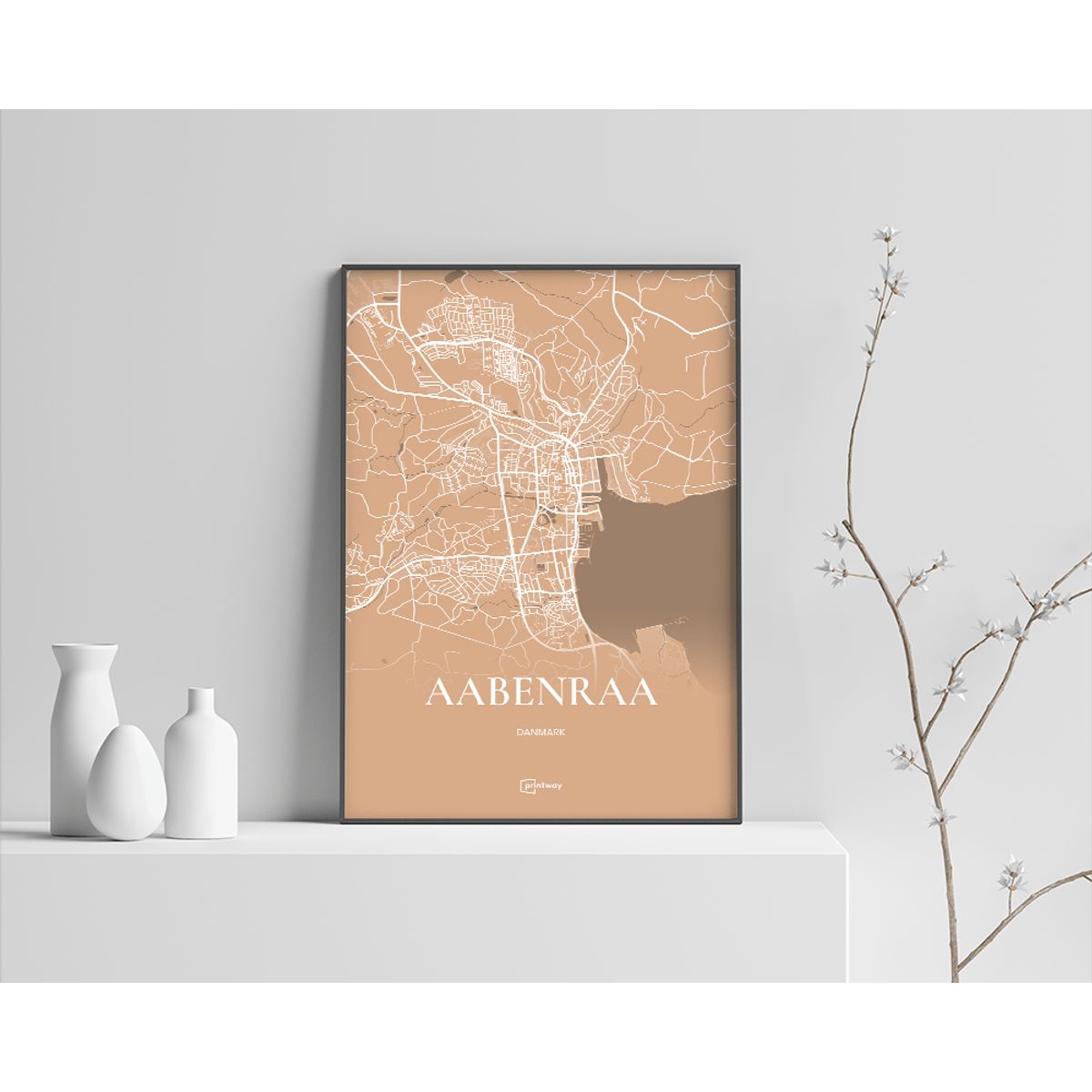 Aabenraa Plakaten Fuldt kort Guld 42×60 cm (A2)