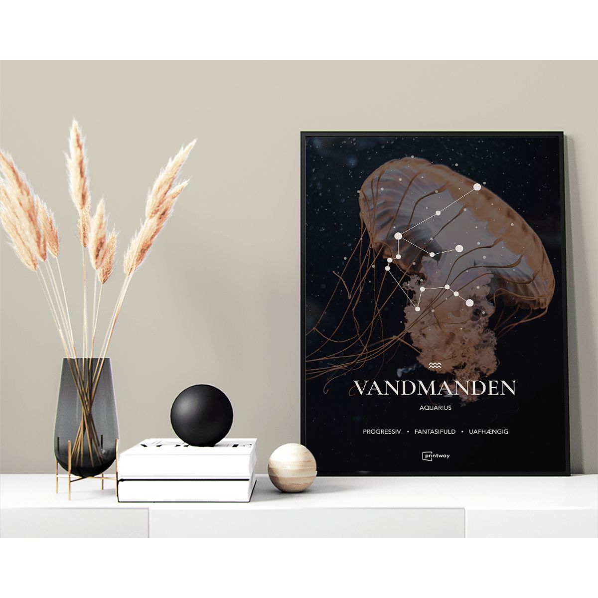 Vandmanden Stjernetegn Plakat Motiv 42×60 cm (A2)