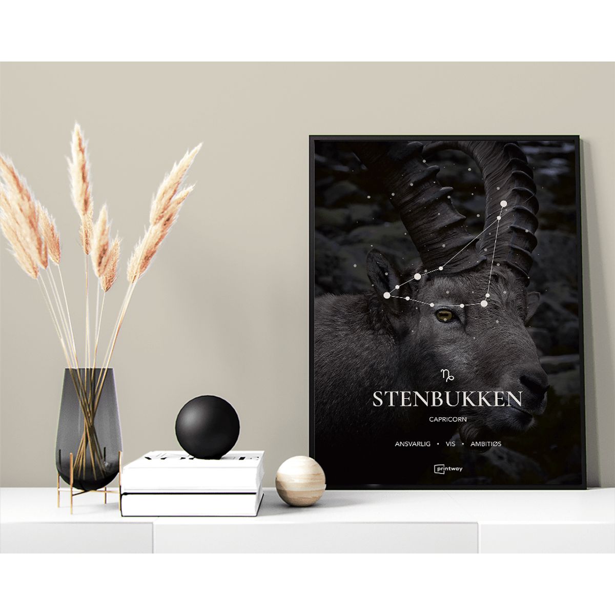 Stenbukken Stjernetegn Plakat Motiv 70×100 cm (B1)