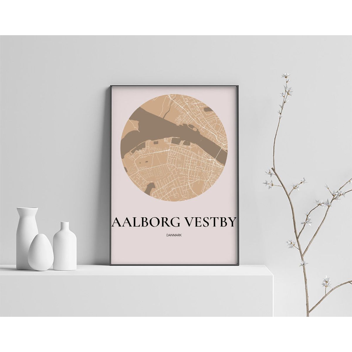 Aalborg Vestby Plakaten Rundt kort Guld 50×70 cm (B2)