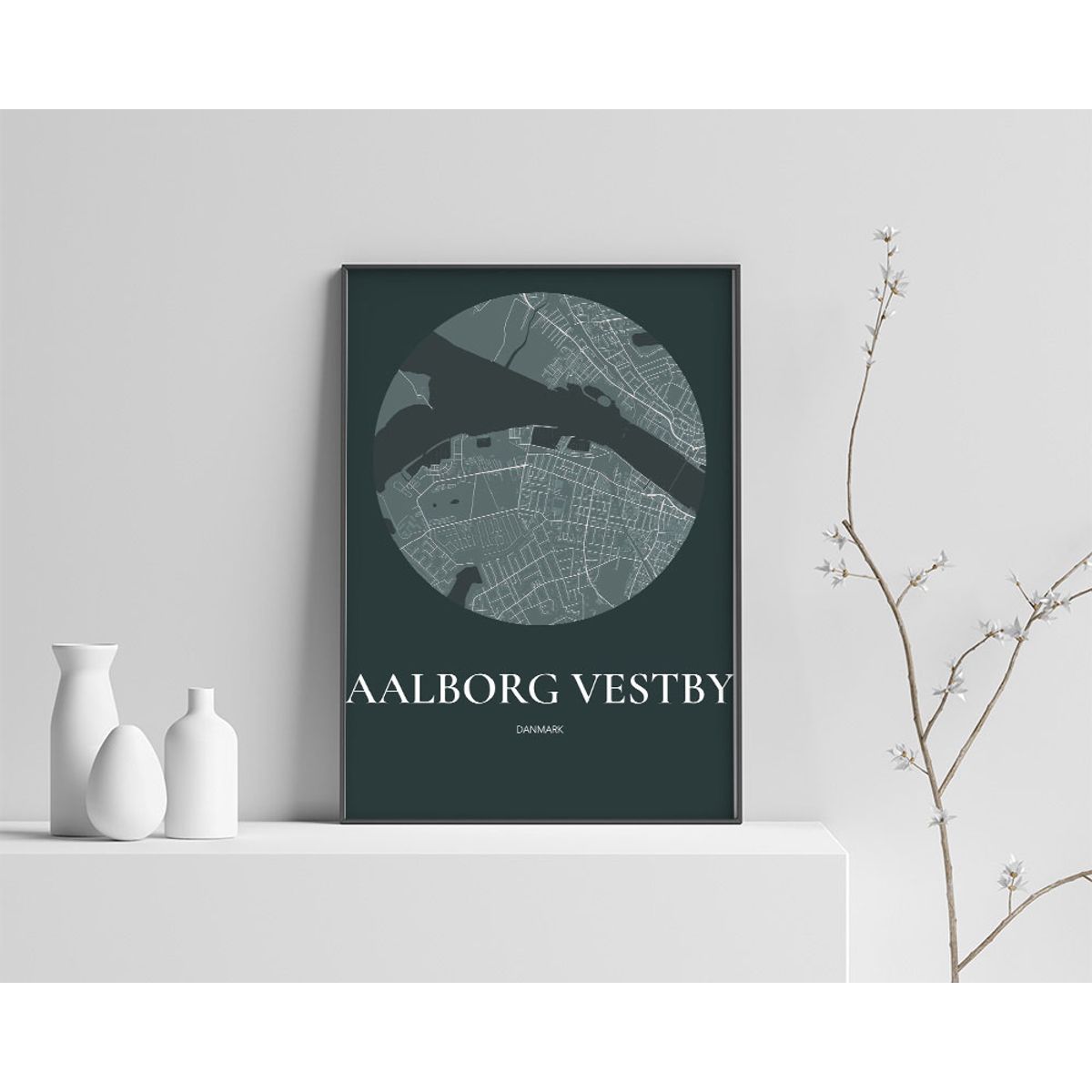 Aalborg Vestby Plakaten Rundt kort Skovgrøn 50×70 cm (B2)