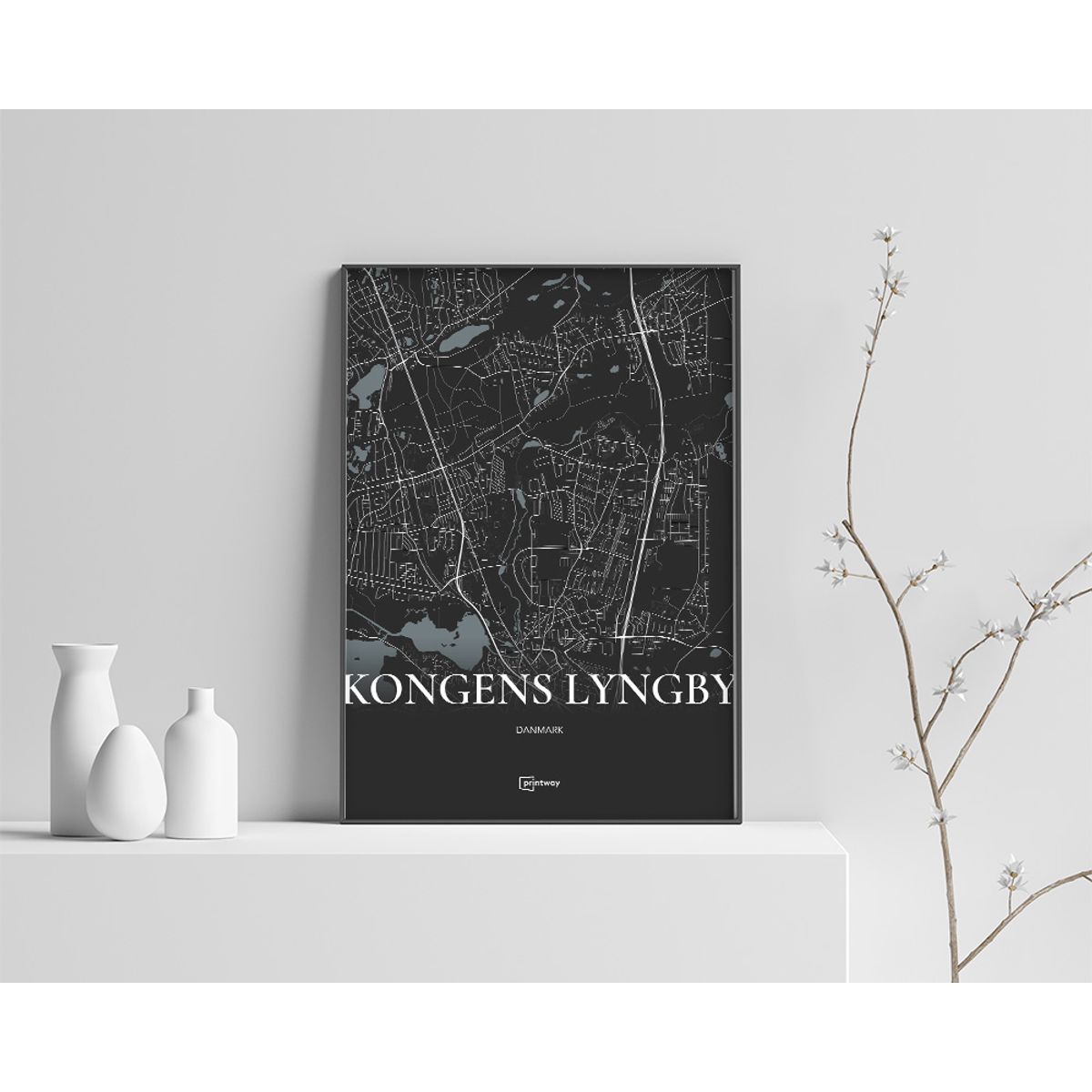 Kongens Lyngby Plakaten Fuldt kort Sort 42×60 cm (A2)