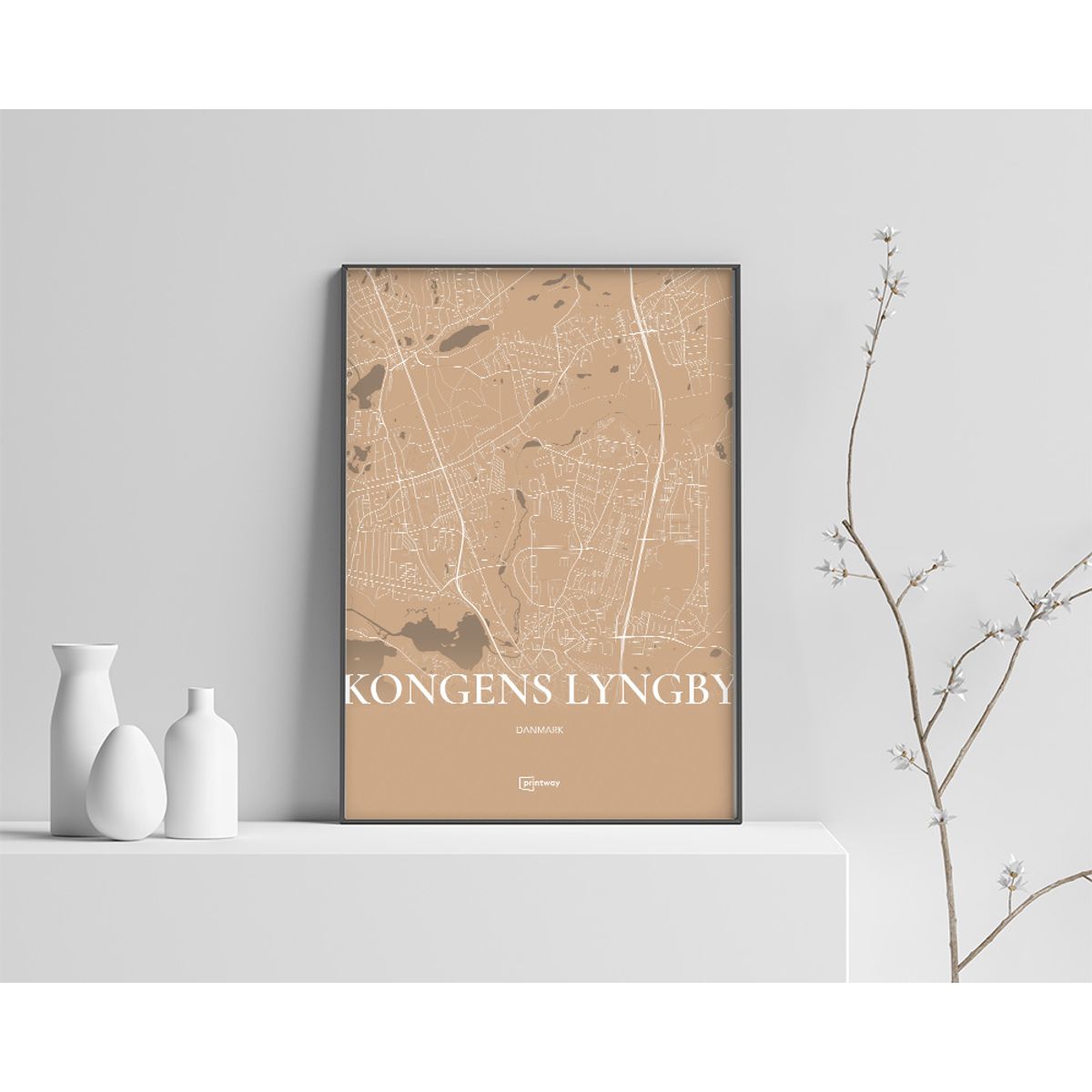 Kongens Lyngby Plakaten Fuldt kort Guld 42×60 cm (A2)