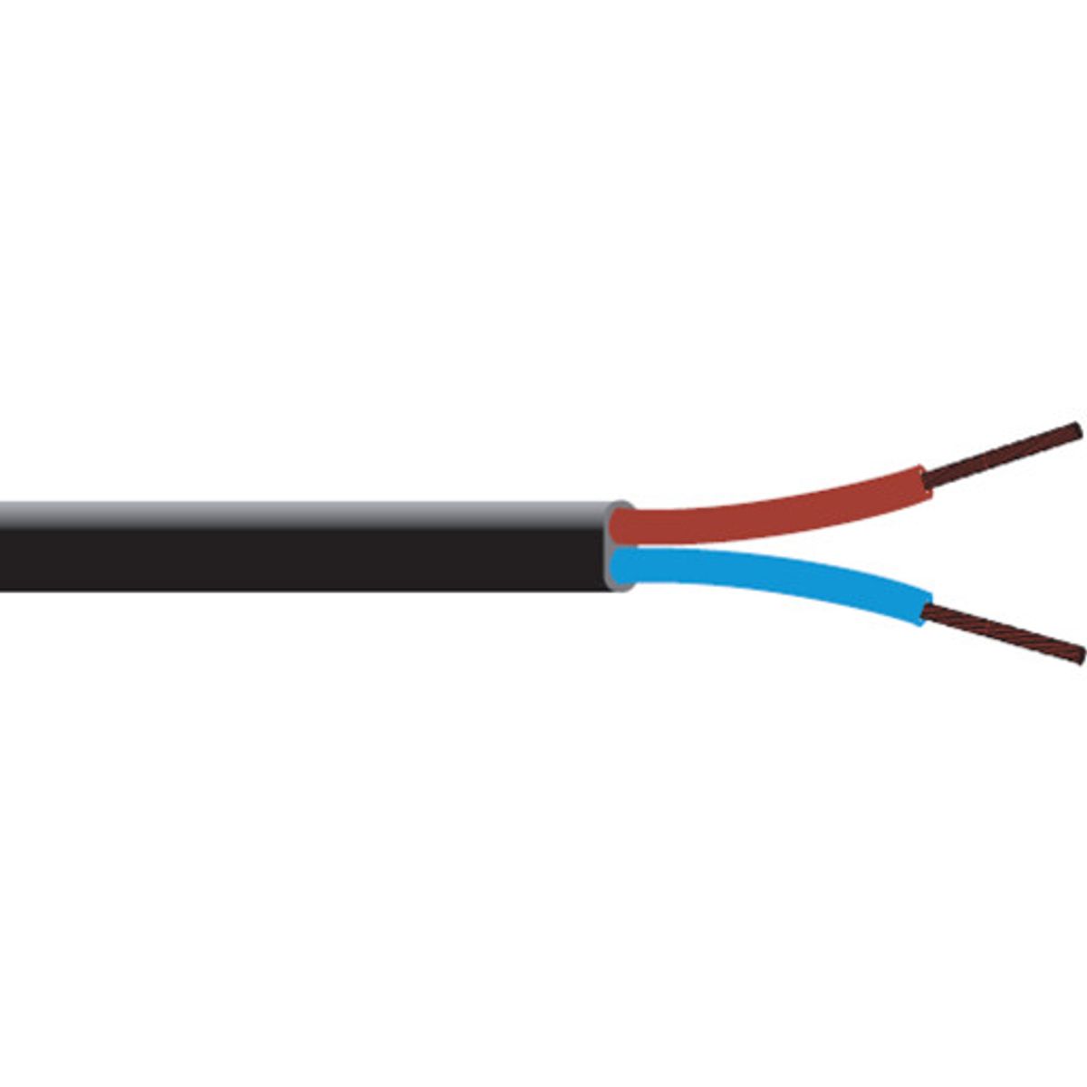 50 meter Ledning PKAFAU 2x0,75 sort R50