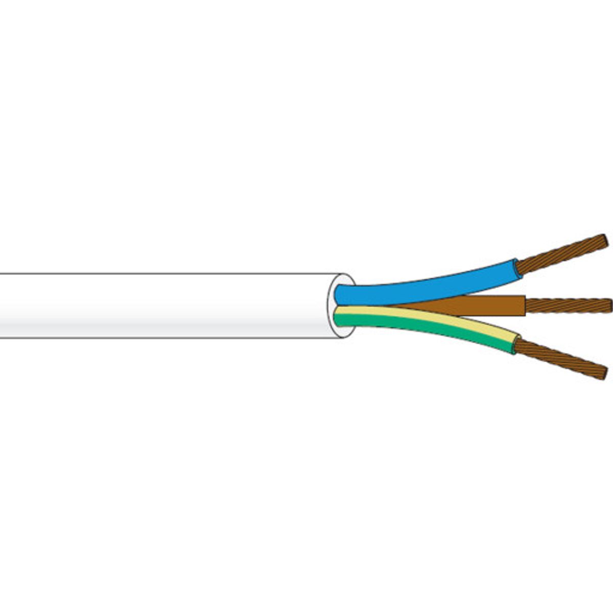 100 meter Ledning PKL 3x0,75 hvid R100