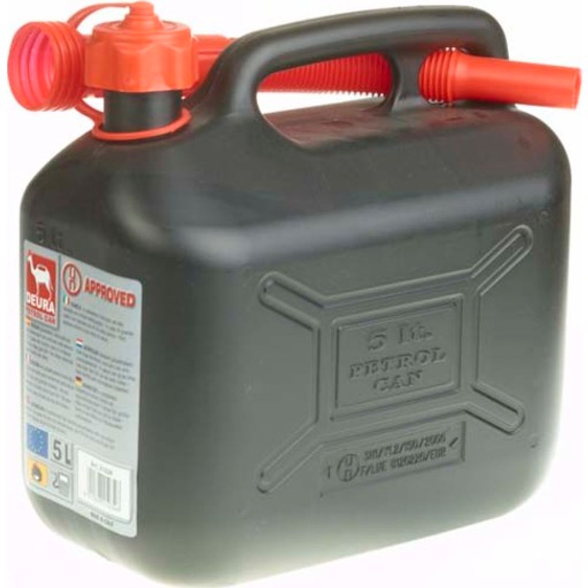 Benzindunk i plast, sort, 5Liter