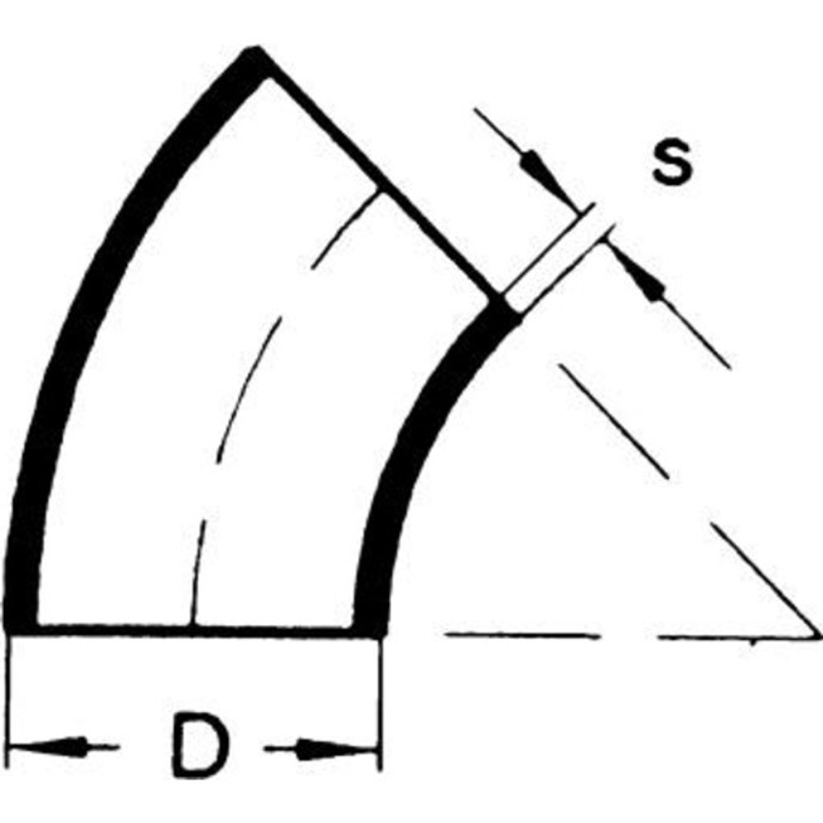 76,1 mm 45g. Svejsebøjning ST35.8