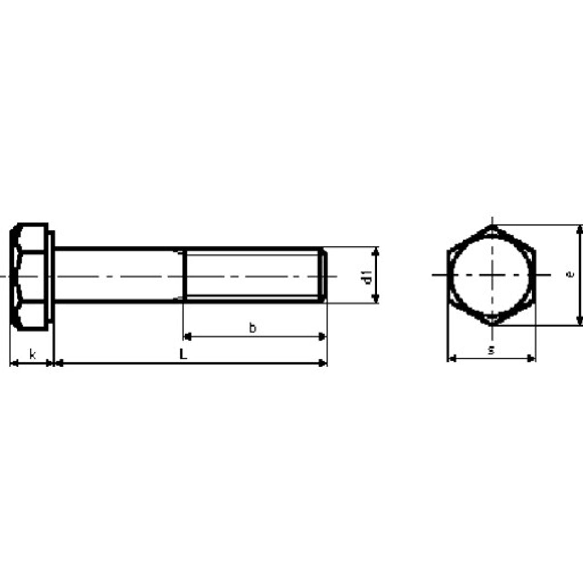 Stålbolt M20 x 200 mm, A4, DIN 931, 6-kant