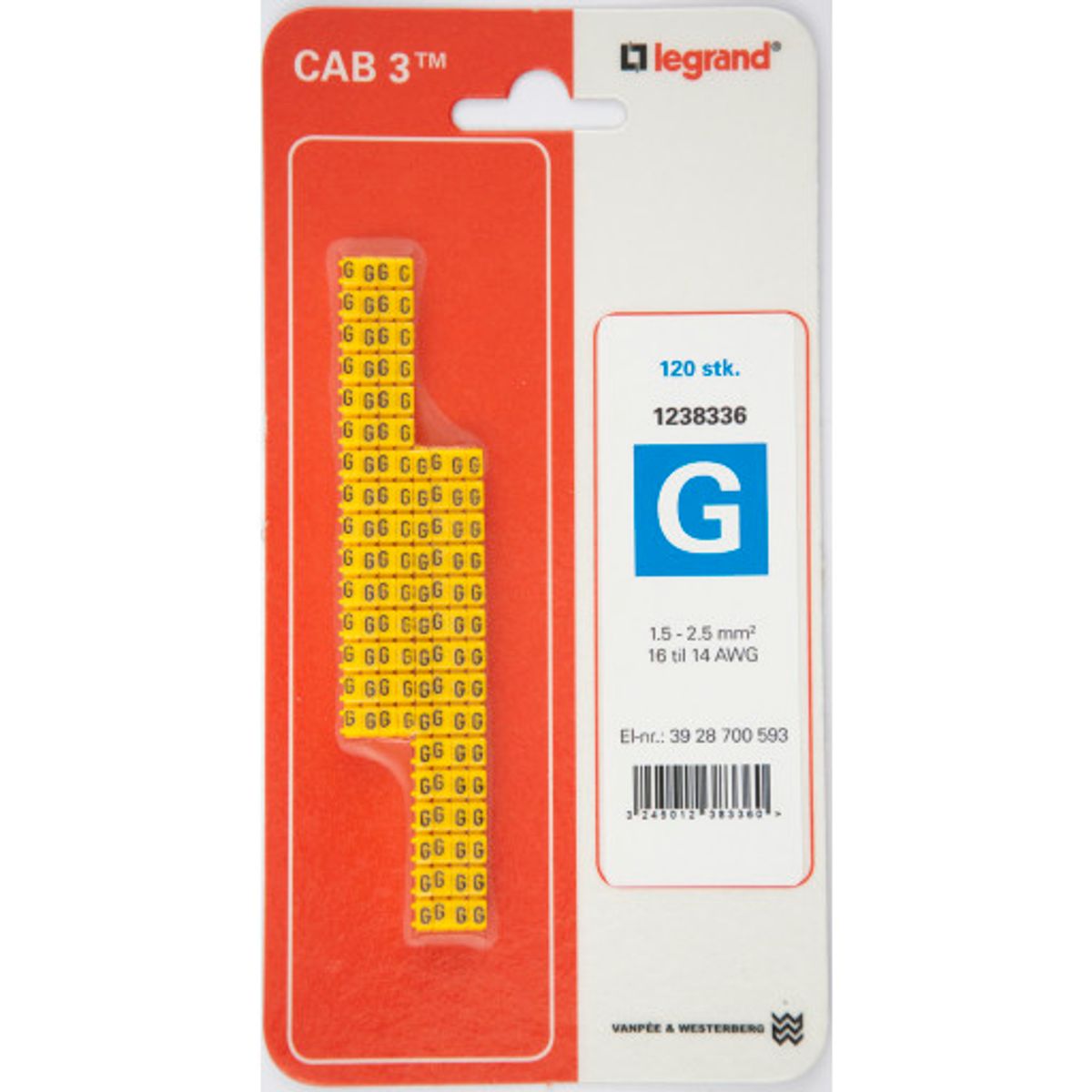 120 stk CAB3 LEDNINGSMRK1,5-2,5 (G)