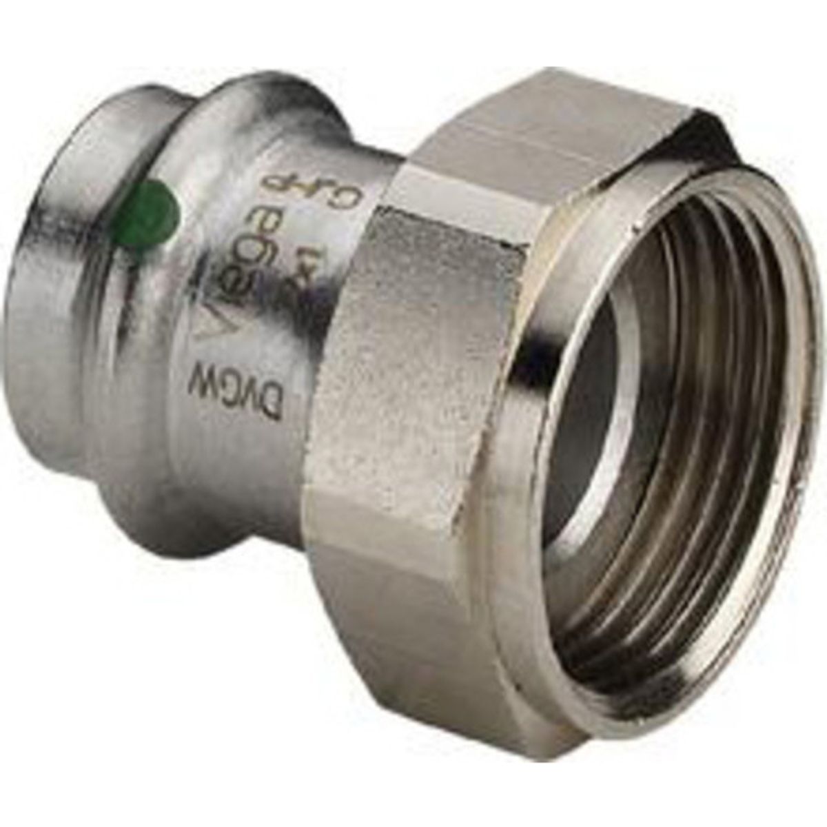 5 stk 15 mm x 3/4" Union Sanpress Inox muffe/nippel