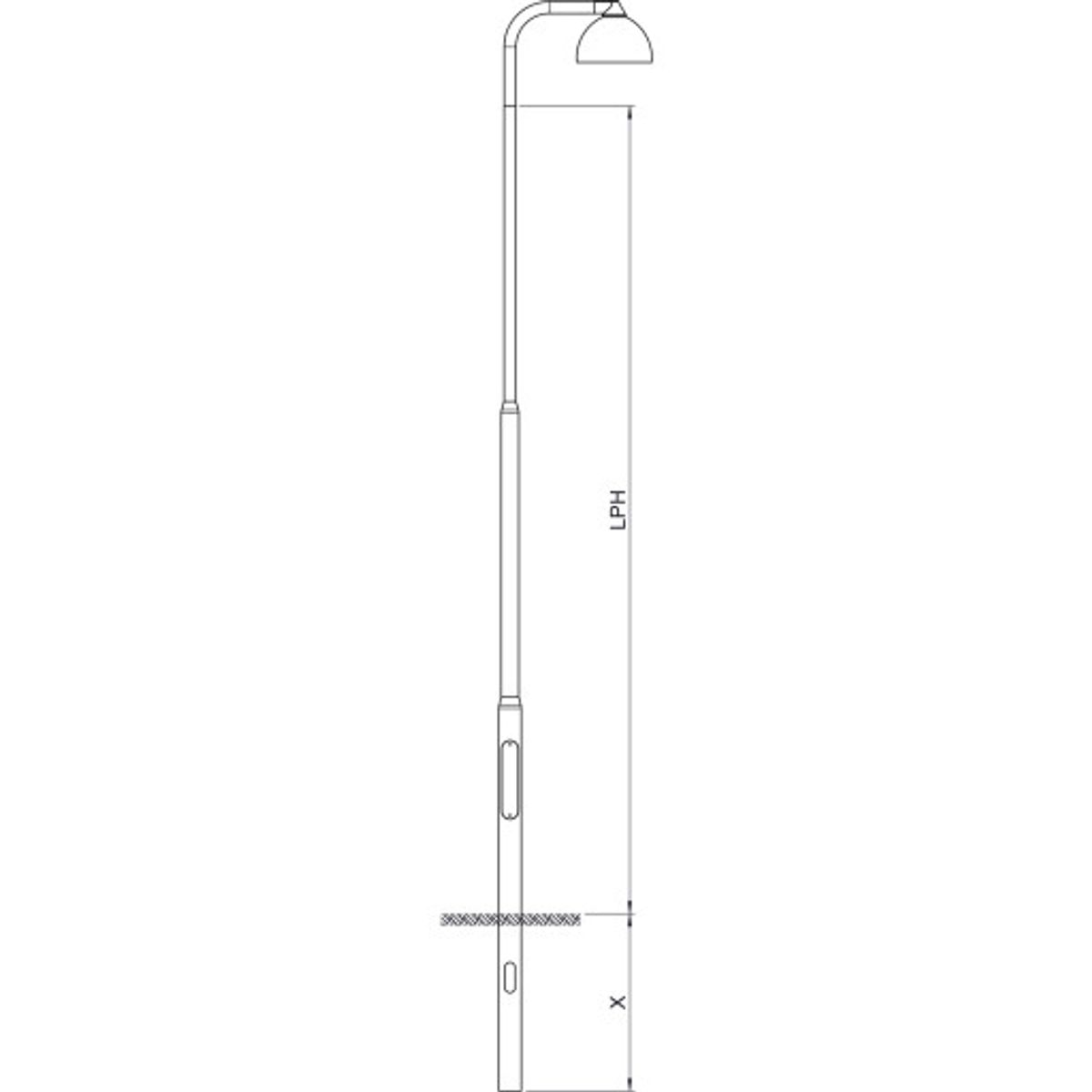 Bertlet Mast LPH 7,0M For Nedgravning, Boret i top