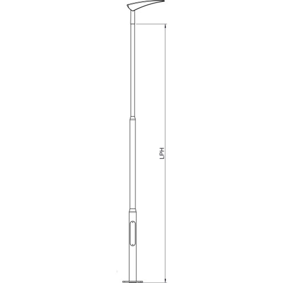 Bertlet Mast LPH 8M Med Fodflange, Boret i top